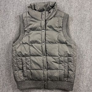 J. Crew Black Puffer Vest Womens Small Black Zipper Feather Down